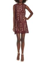 Women's Speechless Lace Shift Dress - Burgundy
