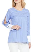 Women's Vince Camuto Colorblock Stripe Slit Sleeve Shirt - Blue
