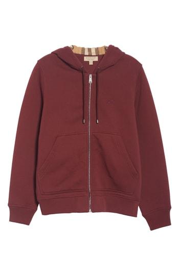 Men's Burberry Zip Hoodie - Red