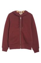 Men's Burberry Zip Hoodie - Red