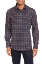 Men's Zachary Prell Fathollahi Slim Fit Plaid Sport Shirt, Size - Brown