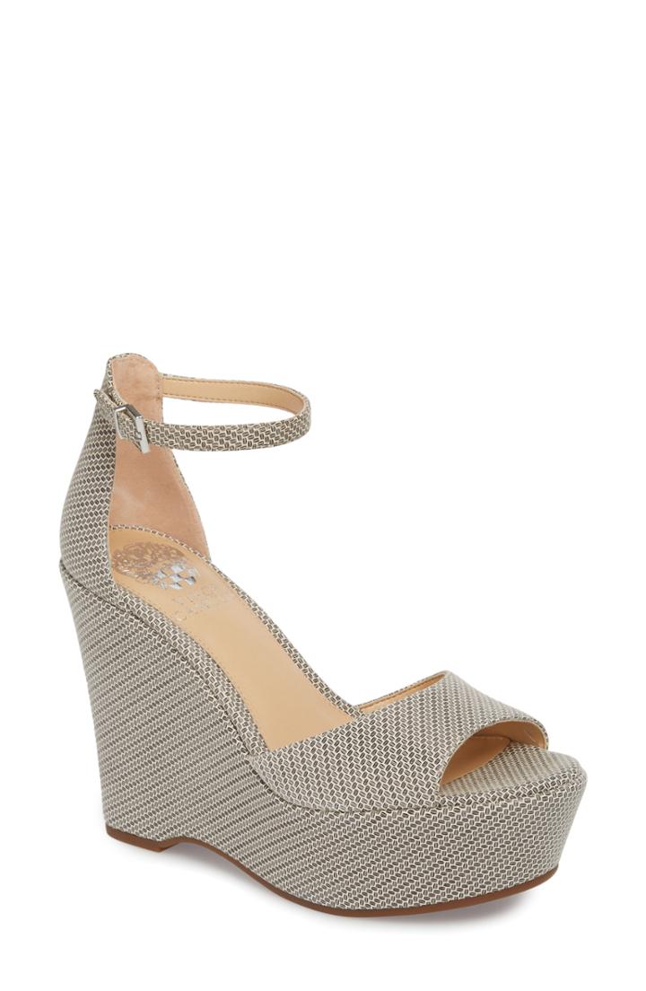 Women's Vince Camuto Tatchen Ankle Strap Platform Sandal .5 M - Black