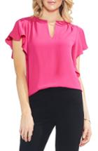 Women's Vince Camuto Flutter Sleeve Blouse, Size - Pink