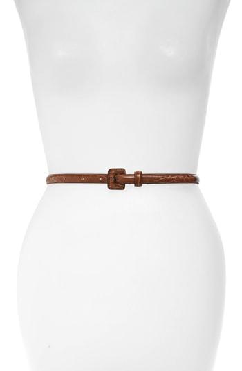 Women's Halogen Covered Buckle Belt - Cognac