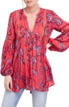 Women's Free People Just The Two Of Us Floral Tunic - Red