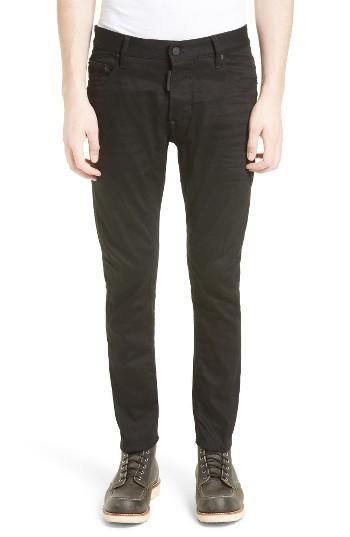 Men's Dsquared2 Tidy Fit Biker Jeans Eu - Black