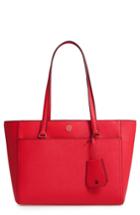 Tory Burch Small Robinson Leather Tote - Red