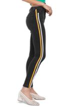 Women's Topshop Jamie Side Stripe Jeans W X 30l (fits Like 24w) - Black