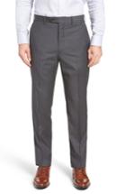 Men's John W. Nordstrom Torino Traditional Fit Flat Front Check Trousers - Grey