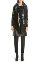 Women's Shrimps Faux Leather Coat With Leopard Print Faux Fur Collar Us / 8 Uk - Black