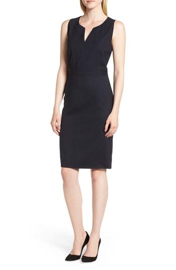 Women's Boss Dimahina Monostripe Stretch Wool Sheath Dress - Blue