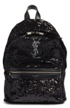 Saint Laurent Mini City Magic Paillettes Backpack - Black