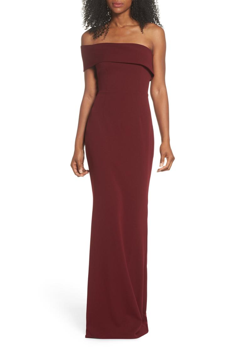 Women's Katie May Titan One-shoulder Cutout Crepe Gown