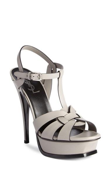 Women's Saint Laurent 'tribute' Sandal Us / 37eu - Grey