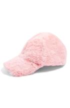 Women's Topshop Faux Fur Baseball Cap - Pink