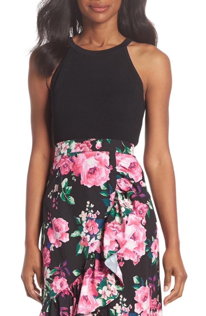 Women's Eliza J Cutaway Tank Top, Size - Black