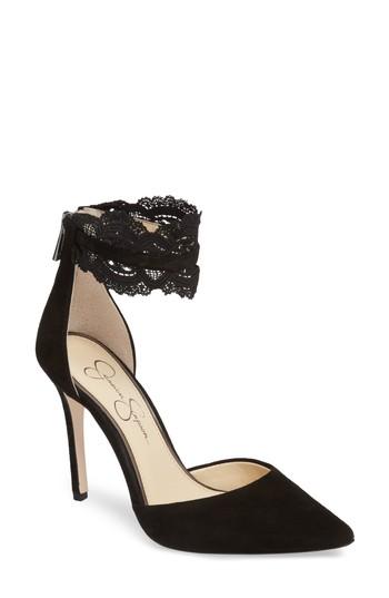 Women's Jessica Simpson Portalynn Lace Cuff Pump M - Black
