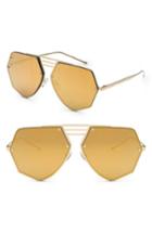 Women's Smoke X Mirrors Geo 8 60mm Sunglasses - Gold/ Gold Mirror