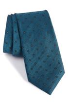Men's Calibrate Handmade Dot Silk Tie, Size - Blue/green