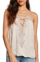 Women's Willow & Clay Lace-up Satin Camisole - Ivory