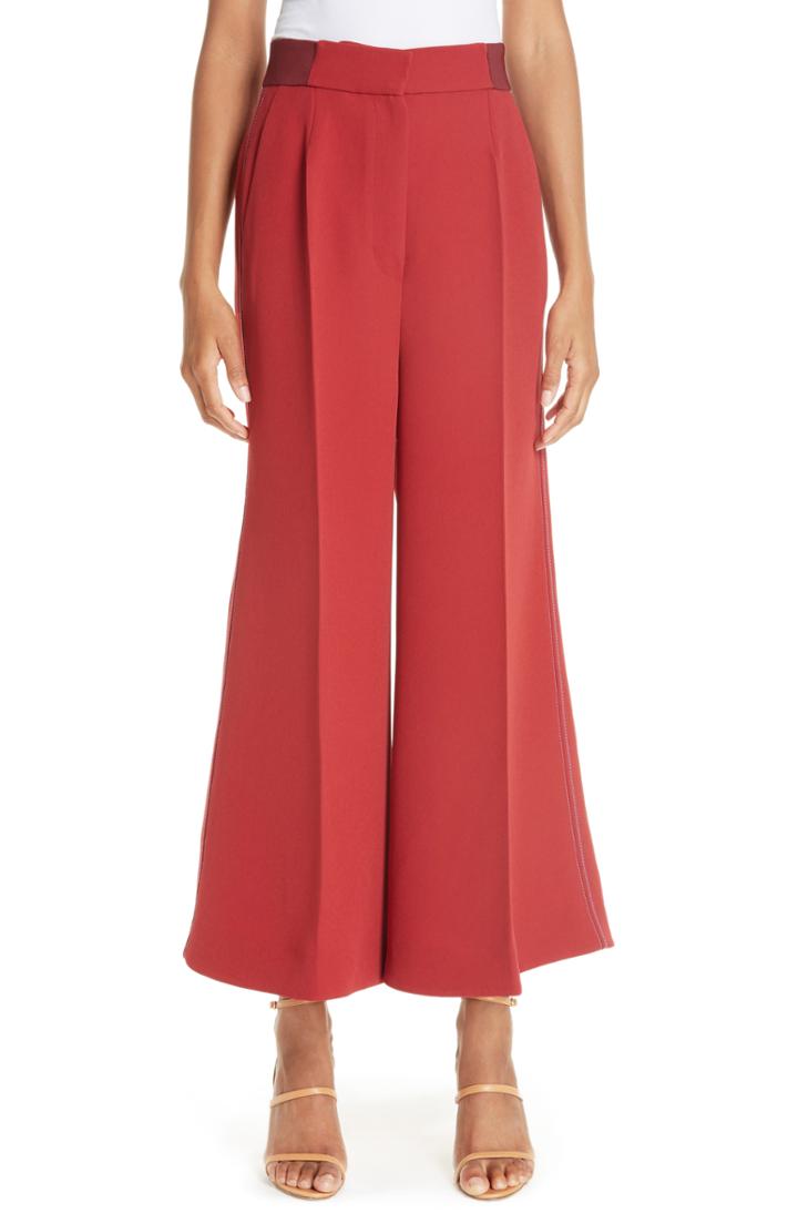 Women's Roksanda Crop Wide Leg Pants Us / 12 Uk - Red