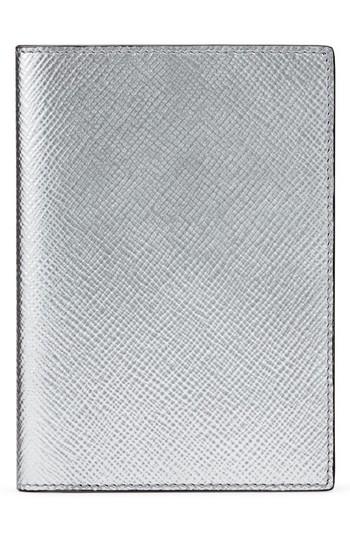 Smythson Panama Calfskin Leather Passport Case - Metallic