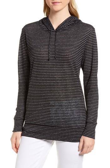 Women's Nordstrom Signature Knit Linen Hoodie - Black