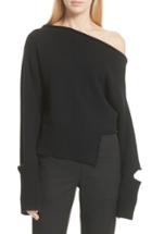Women's Helmut Lang Distressed Wool & Cashmere Sweater - Black