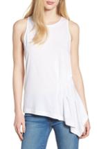 Women's Press Asymmetrical Hem Pleat Tank Top - White