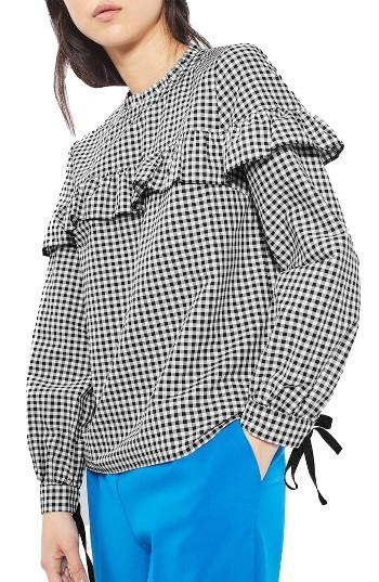 Women's Topshop Pixie Ruffle Gingham Top