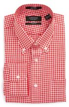 Men's Nordstrom Men's Shop Classic Fit Non-iron Gingham Dress Shirt .5 33 - Red (online Only)