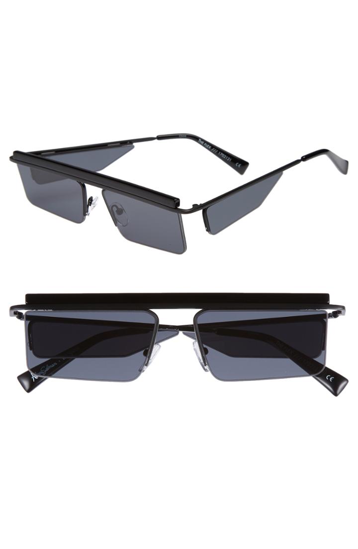 Women's Adam Selman X Le Specs Luxe The Flex 55mm Semi Rimless Sunglasses - Satin Black