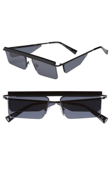 Women's Adam Selman X Le Specs Luxe The Flex 55mm Semi Rimless Sunglasses - Satin Black