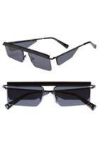 Women's Adam Selman X Le Specs Luxe The Flex 55mm Semi Rimless Sunglasses - Satin Black
