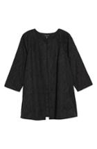 Women's Eileen Fisher Metallic Jacquard Collarless Jacket - Black