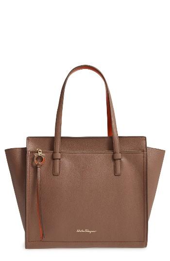 Salvatore Ferragamo Large Amy Leather Tote -