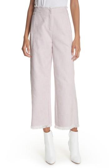 Women's Rebecca Taylor Slub Crop Pants - Pink
