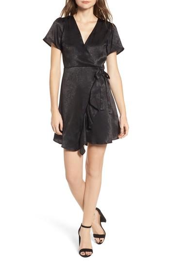 Women's Satin Faux Wrap Dress
