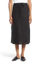 Women's Eileen Fisher Organic Linen Straight Skirt, Size - Black