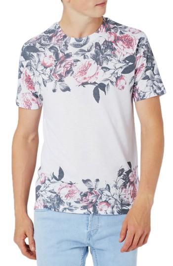 Men's Topman Fade Rose Panel T-shirt