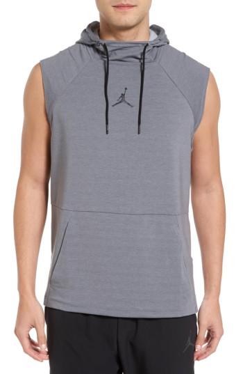 Men's Nike Jordan 23 Tech Sphere Sleeveless Training Hoodie, Size - Grey