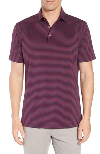 Men's Peter Millar Competition Stripe Stretch Jersey Polo - Pink