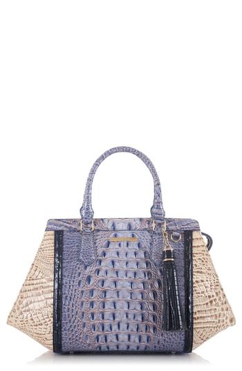 Brahmin Arden Embossed Leather Satchel - Blue