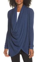 Women's Nordstrom Lingerie Long Wrap Cardigan, Size - Blue