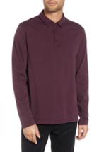 Men's Vince Regular Fit Garment Dye Long Sleeve Polo, Size - Purple