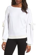 Women's Halogen Ruched Bow Sleeve Top - White