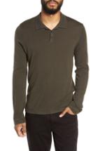 Men's Vince Regular Fit Long Sleeve Wool & Cashmere Polo, Size - Green