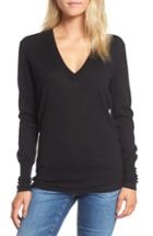 Women's Ag Uma V-neck Cashmere Sweater - Black
