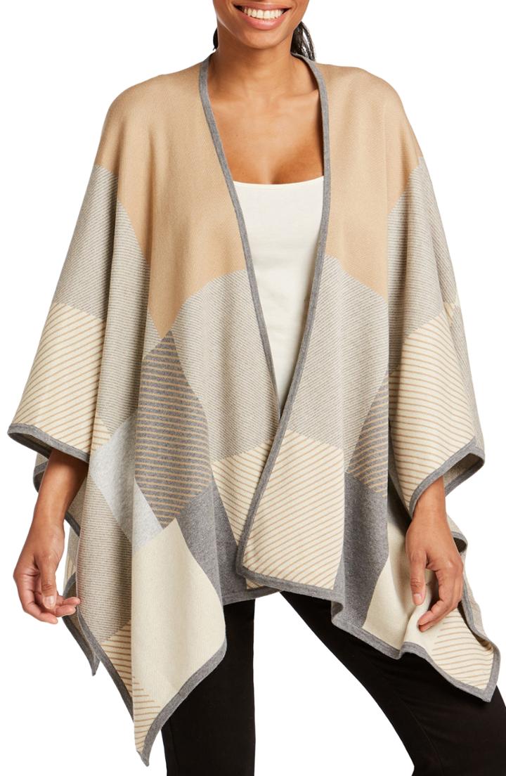 Women's Foxcroft The Walker Patchwork Plaid Wrap, Size - Beige