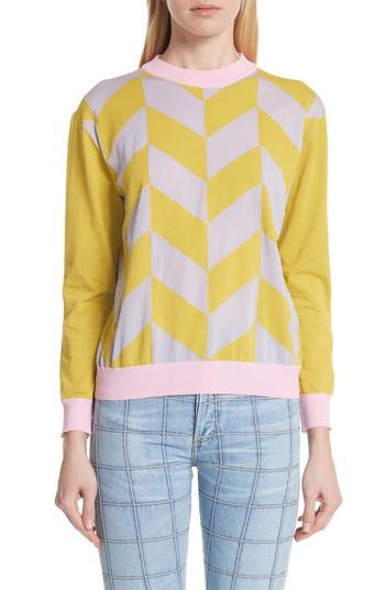 Women's Sofie D'hoore Chevron Sweater Us / 34 Fr - Yellow